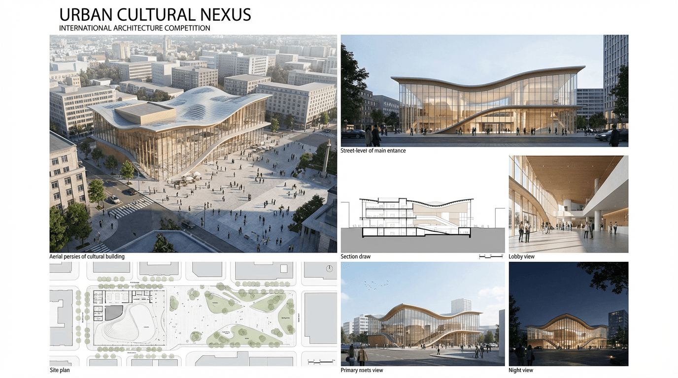 Insercion 3D para concursos de arquitectura